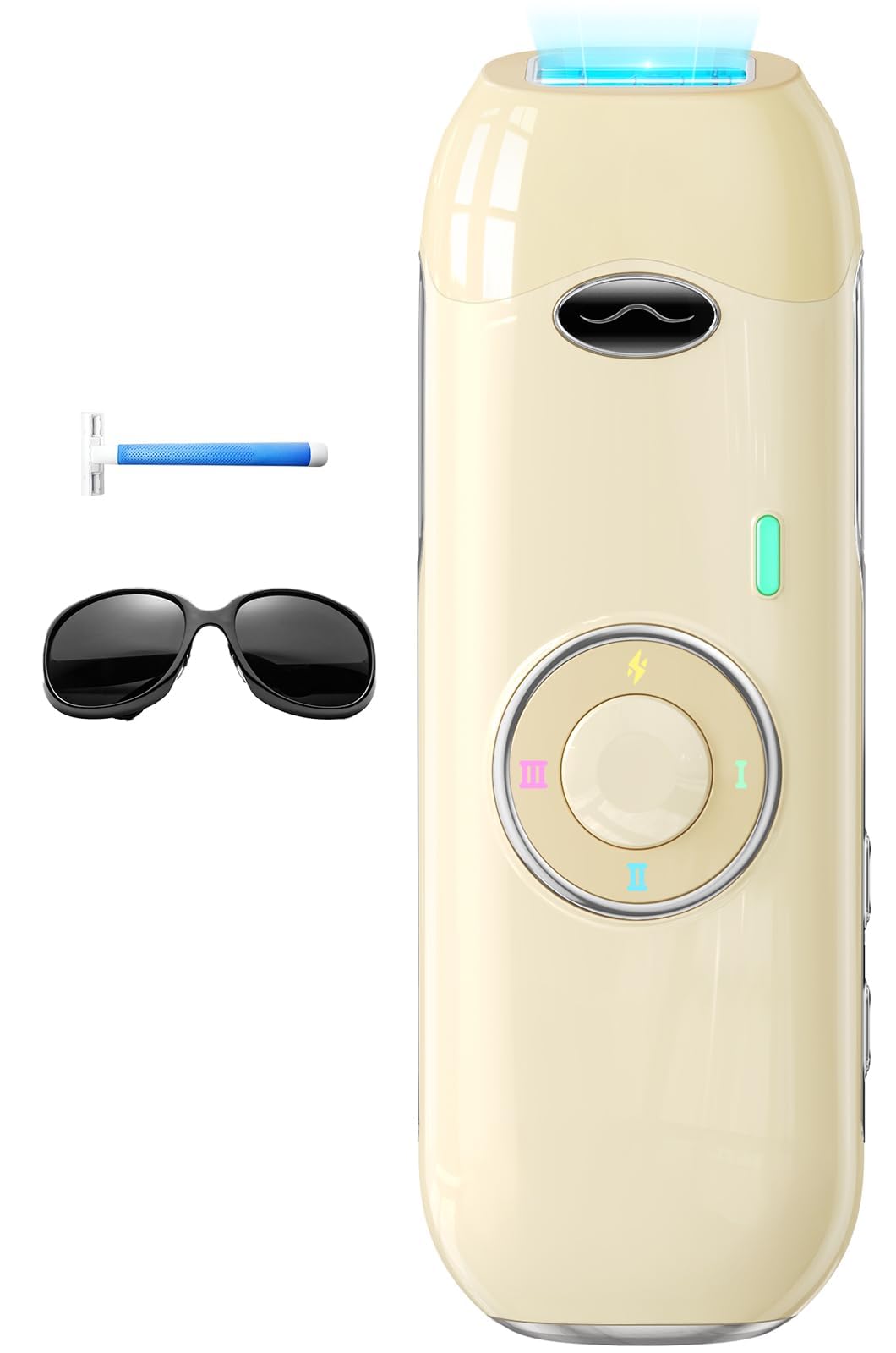 Laser Hair Removal for Women and Men - 5.2 cm² Contact Nearly Painless, Powerful Long-Lasting IPL Hair Removal at-home, Effective in 14 Days with Ultra-fast Light Emission for Whole Body Use