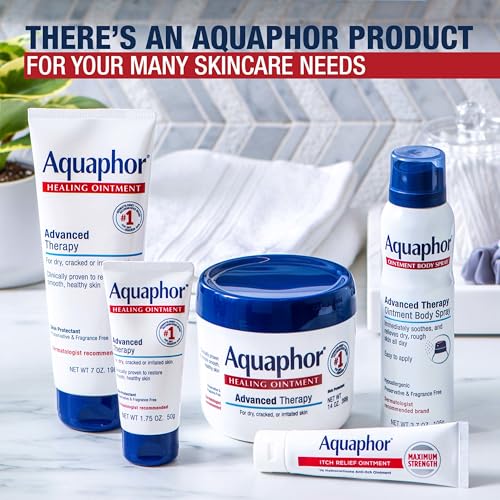 Aquaphor Healing Ointment Advanced Therapy Skin Protectant, Dry Skin Body Moisturizer, 0.35 Oz Tube, Pack of 2