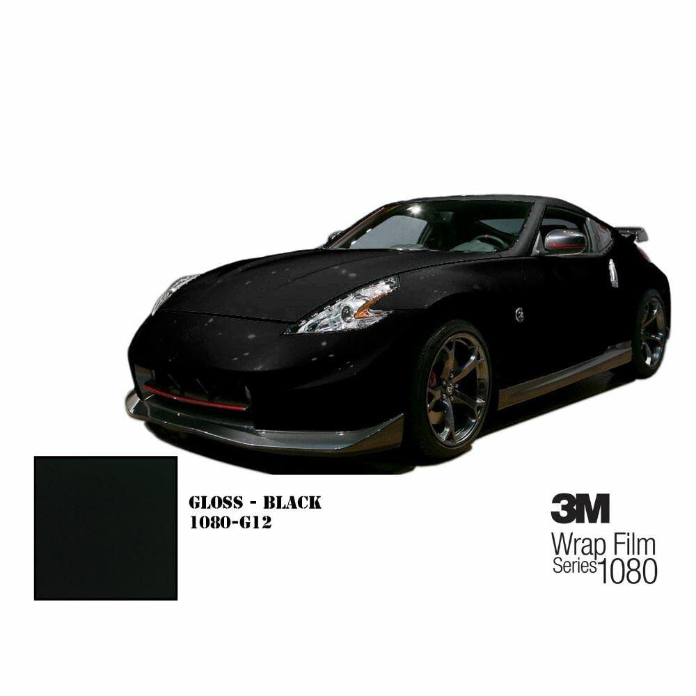 3M 2080 G12 Gloss Black 5ft x 8ft (40 Sq/ft) Car Wrap Vinyl Film