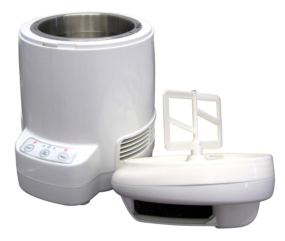 Total Chef Ice Cream Factory Automatic Electric Ice Cream Maker, 1.3 qt (1.2L), White, Make Easy Homemade Frozen Yogurt, Sorbet, Gelato with Fresh Ingredients, No Salt or Pre-Freezing Needed,TCIF06-A