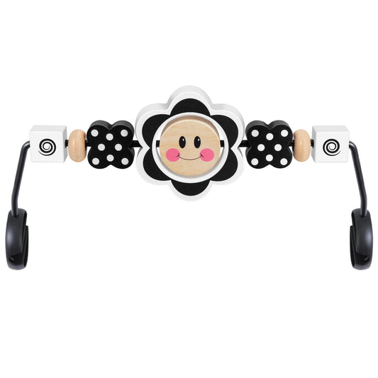 iGRATENS Baby Bjorn Bouncer Toy Bar, Toy for Baby Bouncer Soft & Bliss, Easy to Attach and Remove, Child-Friendly Materials, Exciting Design for Curious Babies, Black and White Flowers