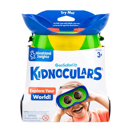 Educational Insights GeoSafari Kidnoculars - Toy Binoculars for Kids, Outdoor Toys for Kids Ages 4-8, Toddler Camping and Nature Toys, Lightweight Binoculars with Neck Strap, Bird Watching Gear