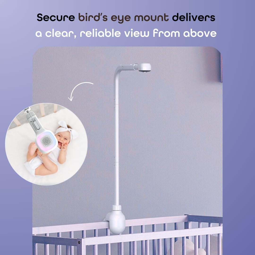 Hubble Connected SkyVision AI-Enhanced HD Smart Baby Monitor, 1 Camera, Mounts, Smart Rollover & Cry Detection, AI Sleep Report, 2-Way Talk, Night Vision, Nightlight & Sounds, Baby-Centric App