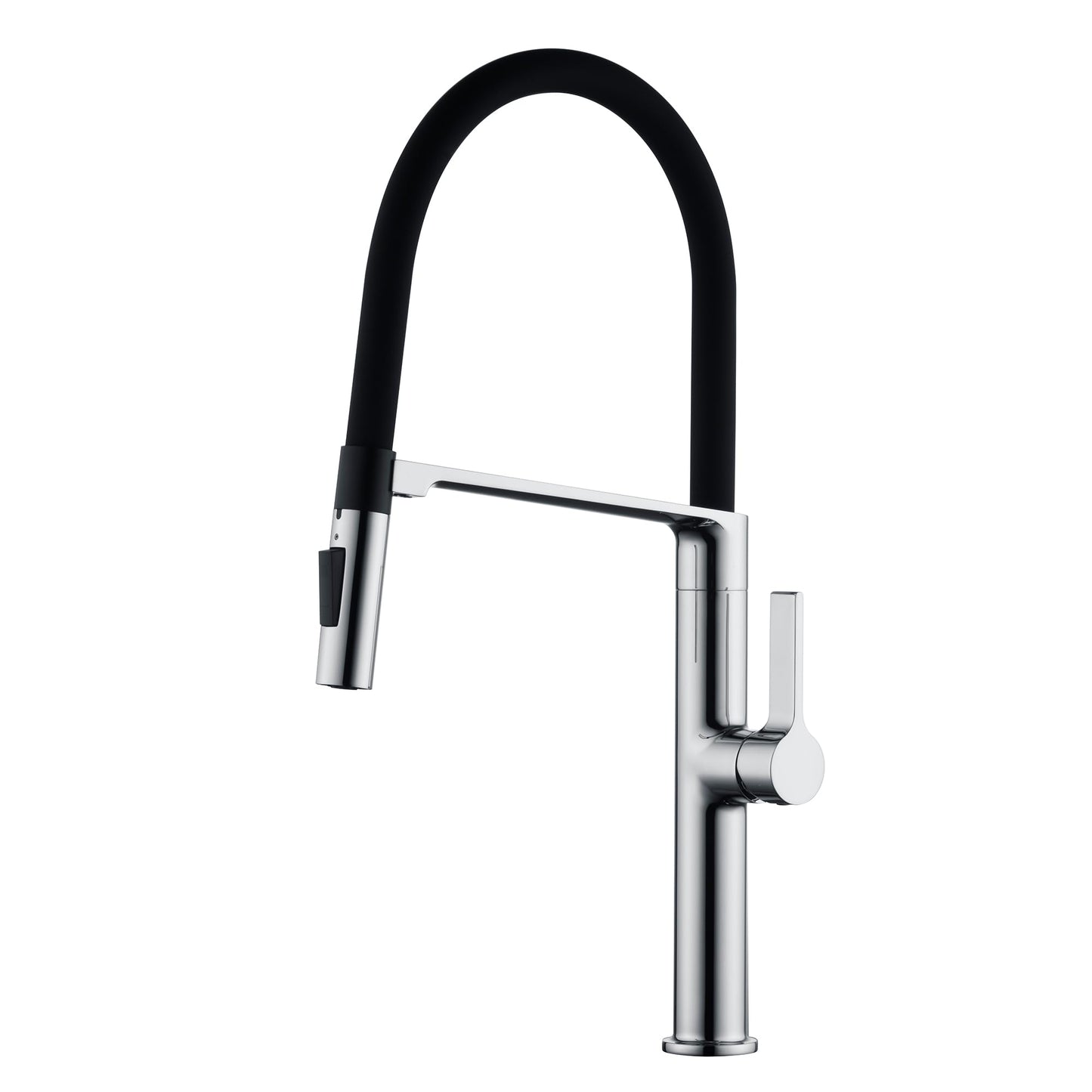 SUMERAIN Single Handle Pull-Down Kitchen Sink Faucet in Chrome Finish, Deck Mounted Lead-Free Kitchen Faucet with Dual Spray Mode