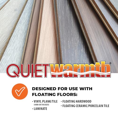 QuietWarmth Float QWARM3X10F240 Radiant Floor Heating Mat for Below Laminate, Wood, Luxury Vinyl Floating Flooring- Cuttable Mat Size 3'x10' 240 Volt (Covers 30sf)