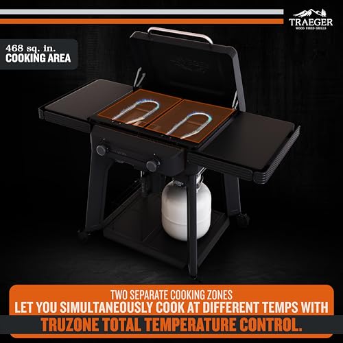 Traeger Grills Flatrock 2 Zone, 26-Inch Flat Top Griddle, Outdoor Gas Grill with Dual-Zone TruZone Cooking, Even Heat, and EZ-Clean Grease Management, Premium Propane Griddle for Outdoor Cooking