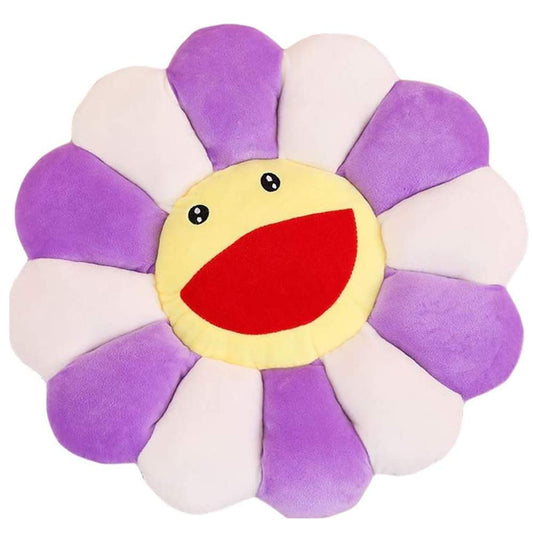 TEFU Flower Plush Pillow, Sunflower Pillow Soft & Comfortable Sunflower Cushion Colorful Sun Flower Plush Toy Home Bedroom Shop Restaurant Decor (Purple,16.5in/42cm)