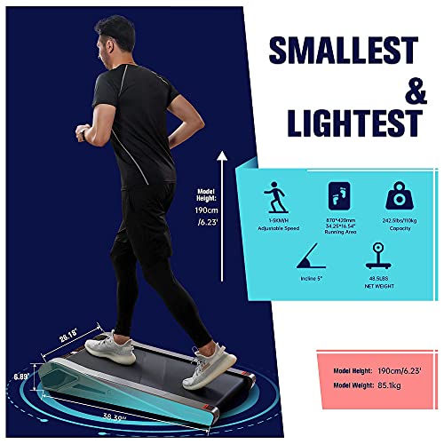 Egofit Walker Pro/Plus Under Desk Walking Treadmill for Working from Home, Compact Walking-Only Treadmill with Fixed 5% Incline for Office Use, Quiet Operation, App & Remote Control