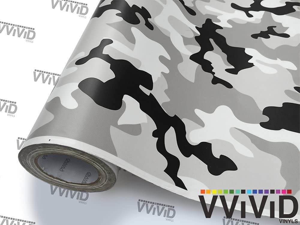 VViViD Snow Camouflage Vinyl Car Wrap Adhesive DIY Air Release Roll (50ft x 5ft)