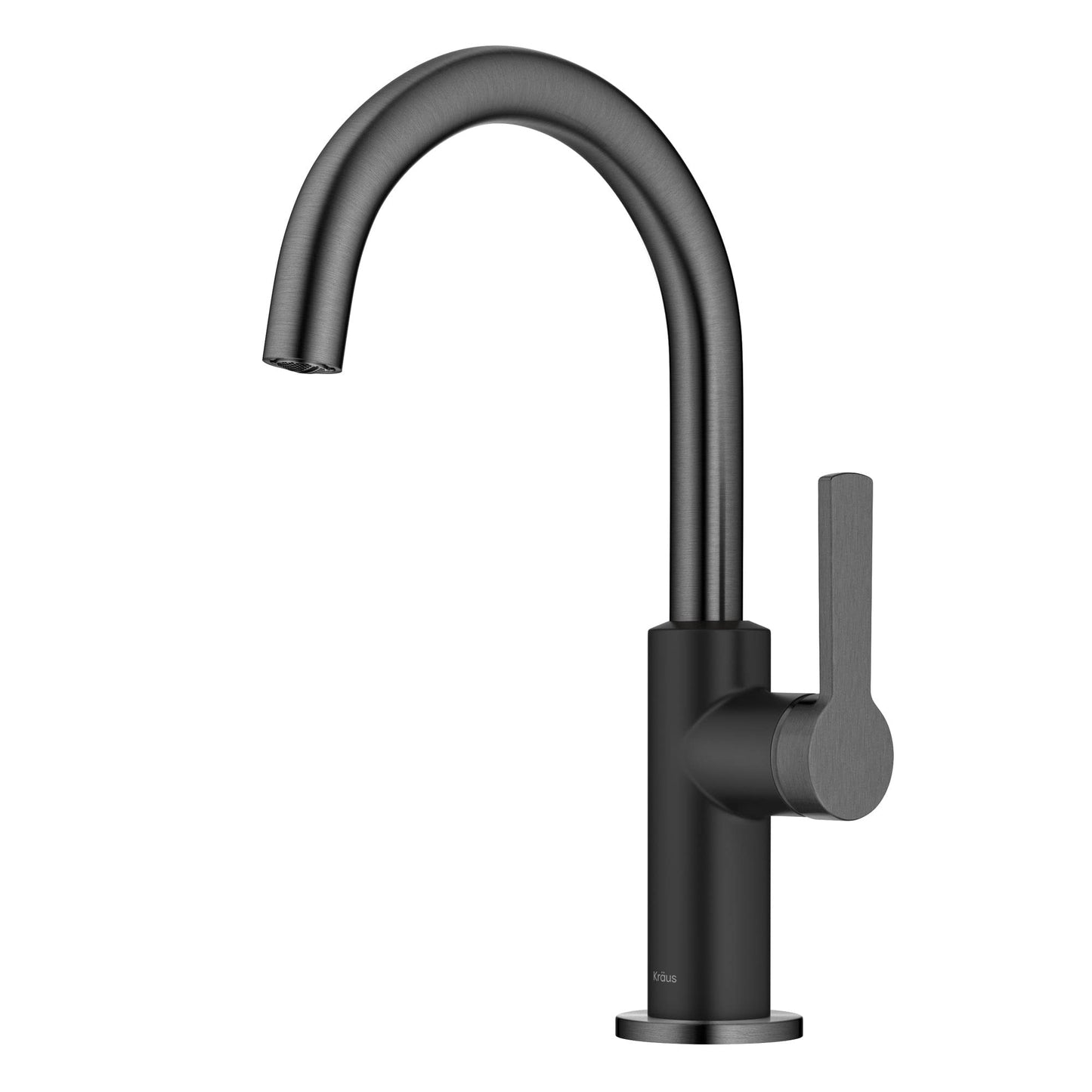 Kraus Oletto Single Handle Kitchen Bar Faucet in Matte Black/Spot Free Black Stainless Steel, Kitchen Sink Faucets, KPF-2822MBSFSB