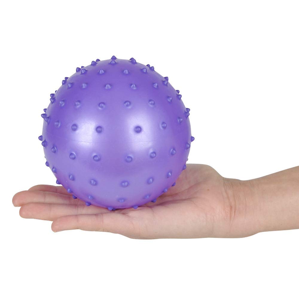 Bedwina Knobby Balls - (Pack of 6) Bulk 7 Inch Sensory and Spiky Massage Stress Balls for Toddlers, with Pump, Fun & Bouncy for Toddler, Kids Party Favors, Stocking Stuffers