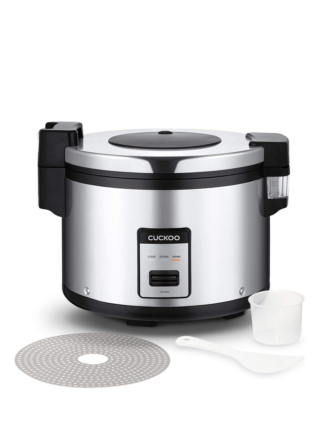 CUCKOO Commercial Rice Cooker & Warmer, Extra Large Rice Cooker 30-Cup Uncooked / 60-Cup Cooked, Professional Industrial Grain Cooker with Large Capacity, Easy One-Touch Operation, Silver (CR-3055)