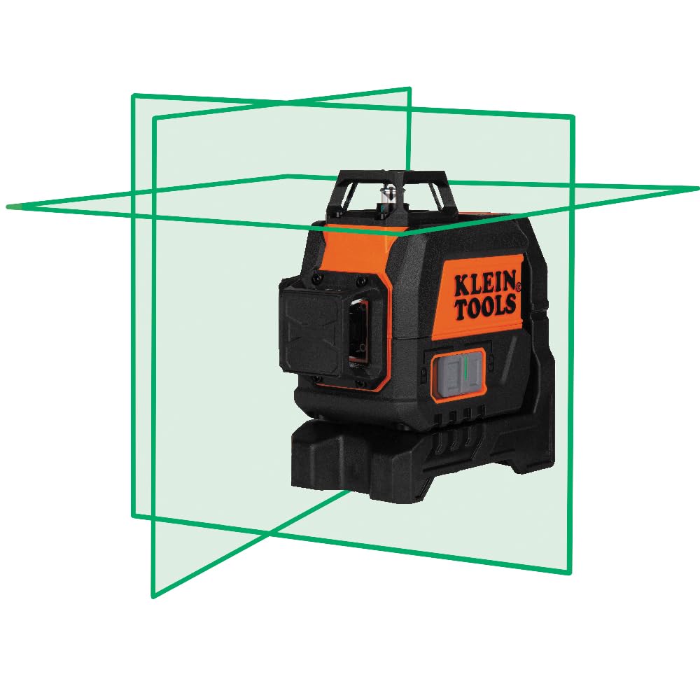 Klein Tools 93CPLG Compact Self-Leveling Laser Level, Bright Green Cross Line 360-Degree Laser Planes, Class 2 ≤ 1mW, Rechargeable, Magnetic Mount