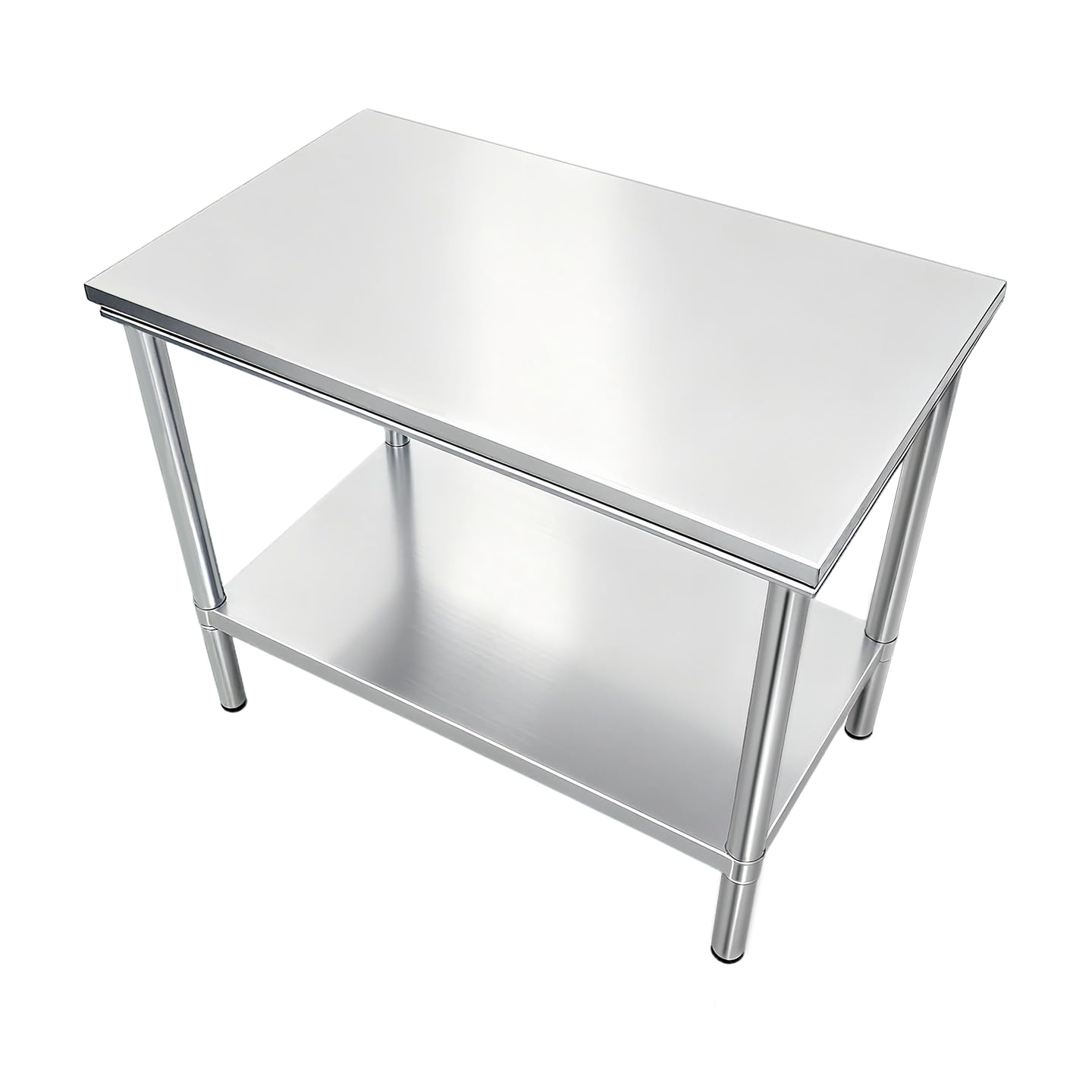 FITHOW Stainless Steel Table for Prep & Work 20 * 40 inchs,Commercial Kitchen Worktable,Heavy Duty Pred Metal Work Table with Under Shelf for BBQ, Kitchen, Home, and Garage