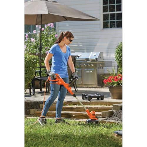 BLACK+DECKER Electric Lawn Mower, Weed Eater and Edger 3-in-1 Combo, Corded 12-Inch 6.5 Amp Electric Weed Wacker and Compact Push Mower (BESTA512CM)