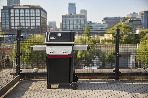 Weber Spirit E-210 Liquid Propane Gas Grill for Outdoor Cooking and BBQ, 2 Burners, Black – Porcelain-Enameled Cast-Iron Grates & Snap-Jet Ignition