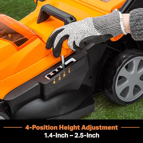 LawnMaster CLMF4815E 48V MAX 15-inch Brushless Cordless Lawn Mower with 2X24V MAX 4.0Ah Battery and a Dual Charger