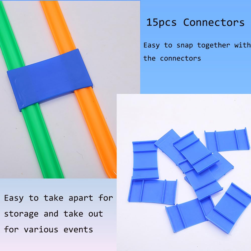 AMYESE Hopscotch Rings- 11in Hopscotch Game Hoops Circles with 15 Connectors for Kids Balance Agility Training Obstacle Course, Children Birthday Fun Play Indoor Outdoor Backyard Playground Activity
