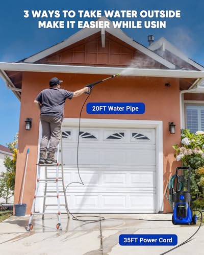 POXURIO Electric Pressure Washer, 4000PSI 2.8GPM Power Washer, 3-in-1 Self-Priming High Pressure Cleaning Machine with Foam Cannon for Cars/Fences/Driveways/Patios/Home Cleaning