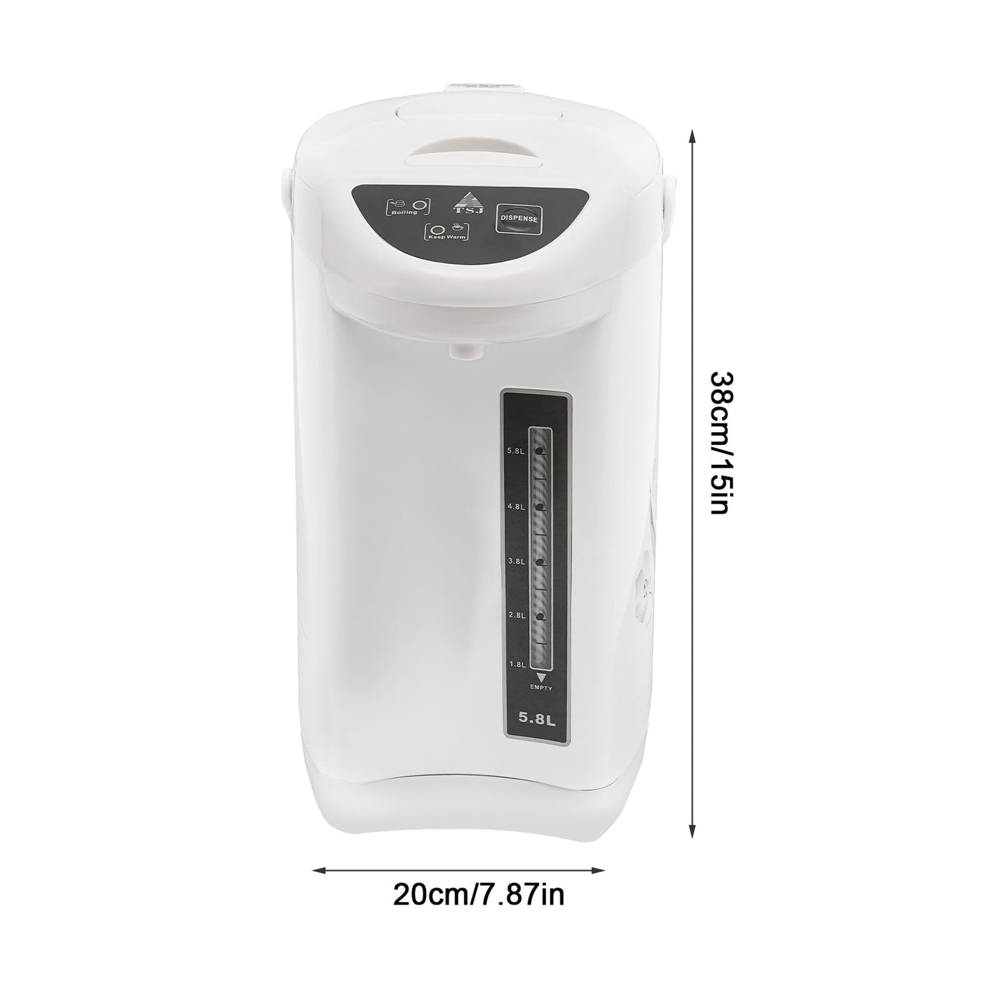 Water Boiler & Warmer 5.8Liter, 304 Stainless Steel Removable Water Tank, Electric Kettle 750W 3 Water Dispensing Modes, Insulated Stainless Steel with Filter Outlet, Rapid Heating (White)