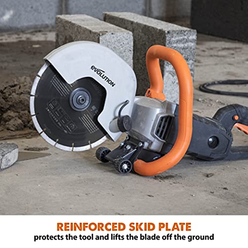 Evolution R230DCT - 9 in Concrete Saw (Circular, Angle Grinder, Cut Off Saw) - 15A Motor, No Gas - 3-1/2 In Cut - Incl Diamond Masonry Blade