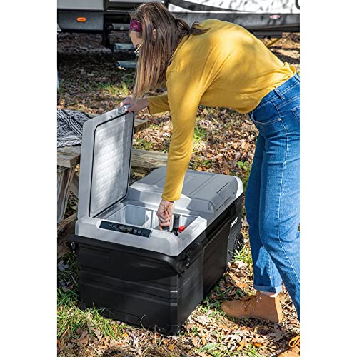 Camco 51522 CAM-950 Portable Refrigerator, AC 110V/DC 12V Compact Fridge/Freezer with Dual Zone Cooling, 95-Liter - Keeps Food and Drinks Cold While On-the-Go - Ideal for Road Trips, RVing, Camping