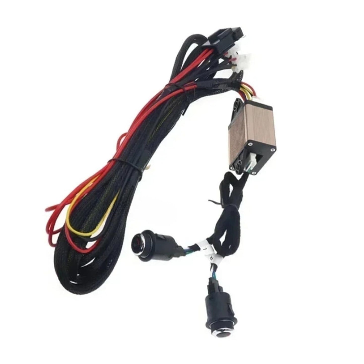 YVKNCDL 12V Universal Built-in Car Seat Heater Kit Fit 2 Seats Alloy Wire/Carbon Fiber Fast Heating Pads 6-Levels Round Control Switch(Only 4 Alloy Pads)
