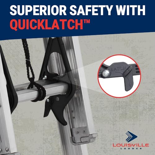 Louisville Ladder 24-foot Aluminium Extension Ladder, 300-Pound Load Capacity, Type IA, AE2224