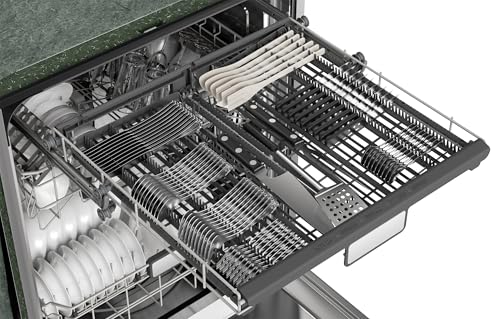 Sharp SDW6726MS 24-inch Stainless Steel Dishwasher, 47 dB Library Quiet, Third Rack, Power Wash Sprayer, 12 Place Settings,