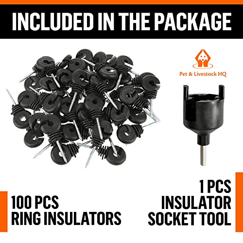 Pet & Livestock HQ - 1000ft Electric Polybraid Fence with 100 Insulators - 2 Product Bundle