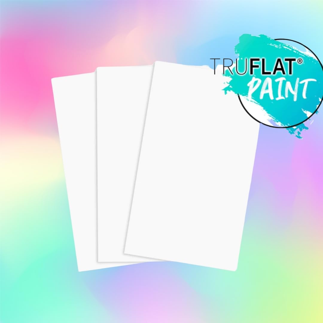 TruFlat Paint PrimedPre-Finished Plywood Sheets 12 x 19 x 1/8 Inch – MDF Core Wood Boards for Laser Cutting, Engraving, Painting and Sublimation – Smooth Double Sided Finish – Case of 24