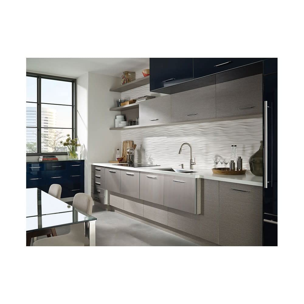 Moen 87066SRS Pullout Spray High-Arc Kitchen Faucet with Soap Dispenser from The Nori Collection, Spot Resist Stainless