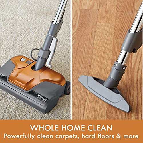 Kenmore 81214 200 Series Pet Friendly Lightweight Bagged Canister Vacuum with HEPA, 2 Motor System, and 3 Cleaning Tools-Orange