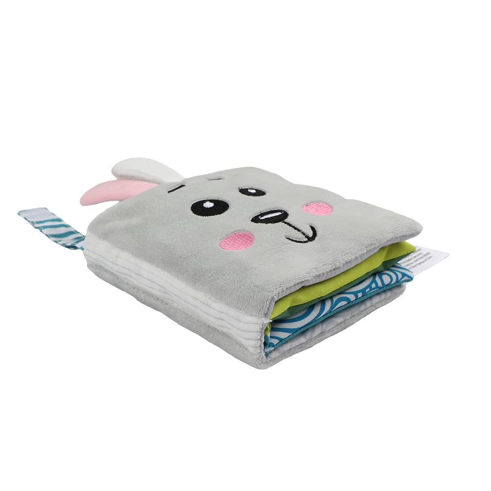 bebe mondo Bunny Baby Mirror Toy, Soft Crinkle Books for Tummy Time, Babies,Infant Sensory Toys 0-6-12 Months, Rabbit Touch Feel Books, Shower Baby Easter Basket Stuffers,Gifts for Boys Girls,2-Pack