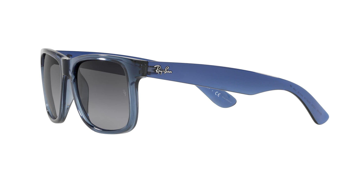 Ray-Ban Womens Rb4165 Justin Sunglasses, Transparent Blue/Polarized Grey Gradient, 54 Mm US