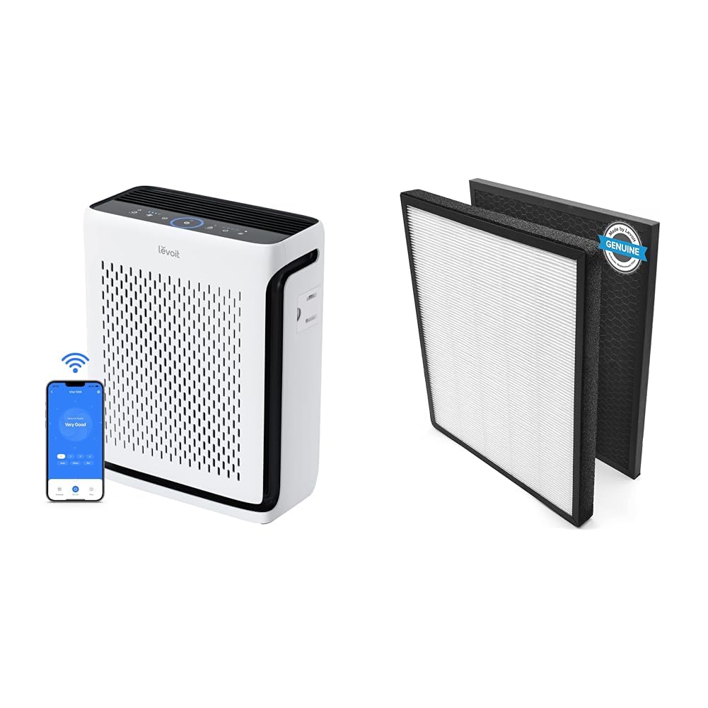 LEVOIT Air Purifiers for Home Large Room Bedroom Up to 1110 Ft² & LV-PUR131 Air Purifier Replacement Filter, Hepa and Activated Carbon Filters Set, LV-PUR131-RF, 1 Pack