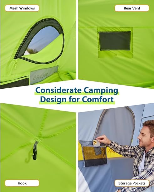 Golabs Truck Bed Tent for 5-6 Ft Bed, 8-Minutes Easy Setup by Pre-Attached Poles, Waterproof PU2000mm & 210D Oxford Fabric, 2-Person Portable with Extra Rainfly Cover, Include Storage Bag& Pocket&Hook