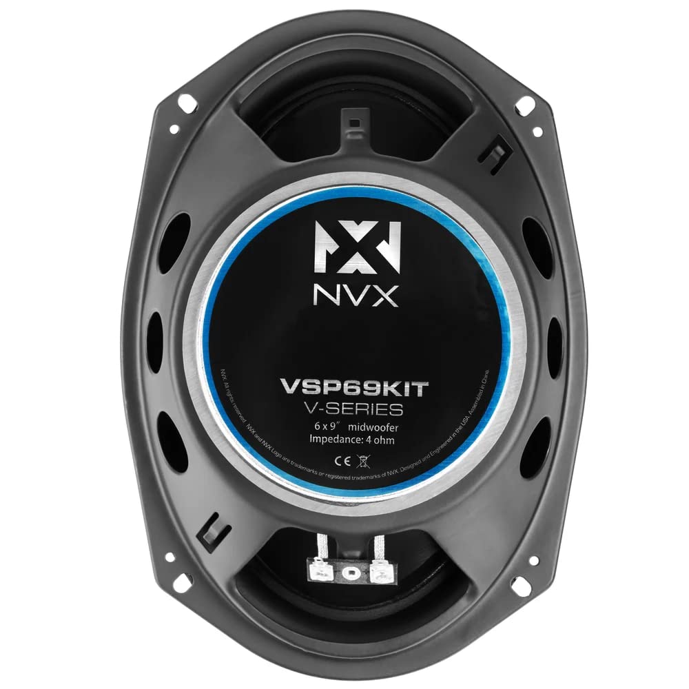 NVX® VSP69KIT 6x9 Premium Car Speakers, 900W Max, 300W RMS, 2-Way Component System w/ 1" Silk Dome Tweeters & Passive X-Overs, Easy to Install in Cars/Trucks/Doors (Pair)