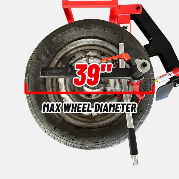 KATRAX KT-2002P Mini Tire Changer Machine 39 Inch with Air Bead Breaker, 132 lbs Lightweight Design Compact Portable Wheel Changer for 12"-22 Inch Tires