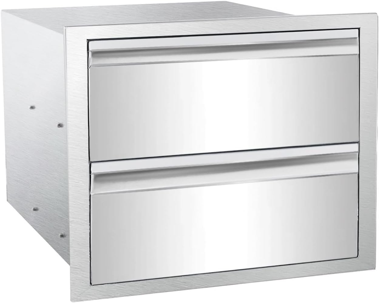yuxiangBBQ Stainless Steel Outdoor Kitchen Double Drawer, 18W 15H 23D Double Wall Kitchen Cabinet Grill Station or Grill Island