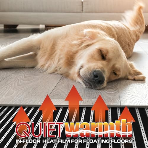 QuietWarmth Float QWARM3x5F240 Radiant Floor Heating Mat for Below Laminate, Wood, Luxury Vinyl Floating Flooring- Cuttable Mat Size 3'x5' 240 Volt (Covers 15sf)