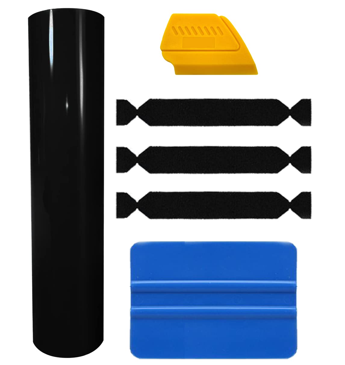VViViD Black Gloss Automotive Vinyl Wrap Film w/ 3M Toolkit (50ft x 5ft)