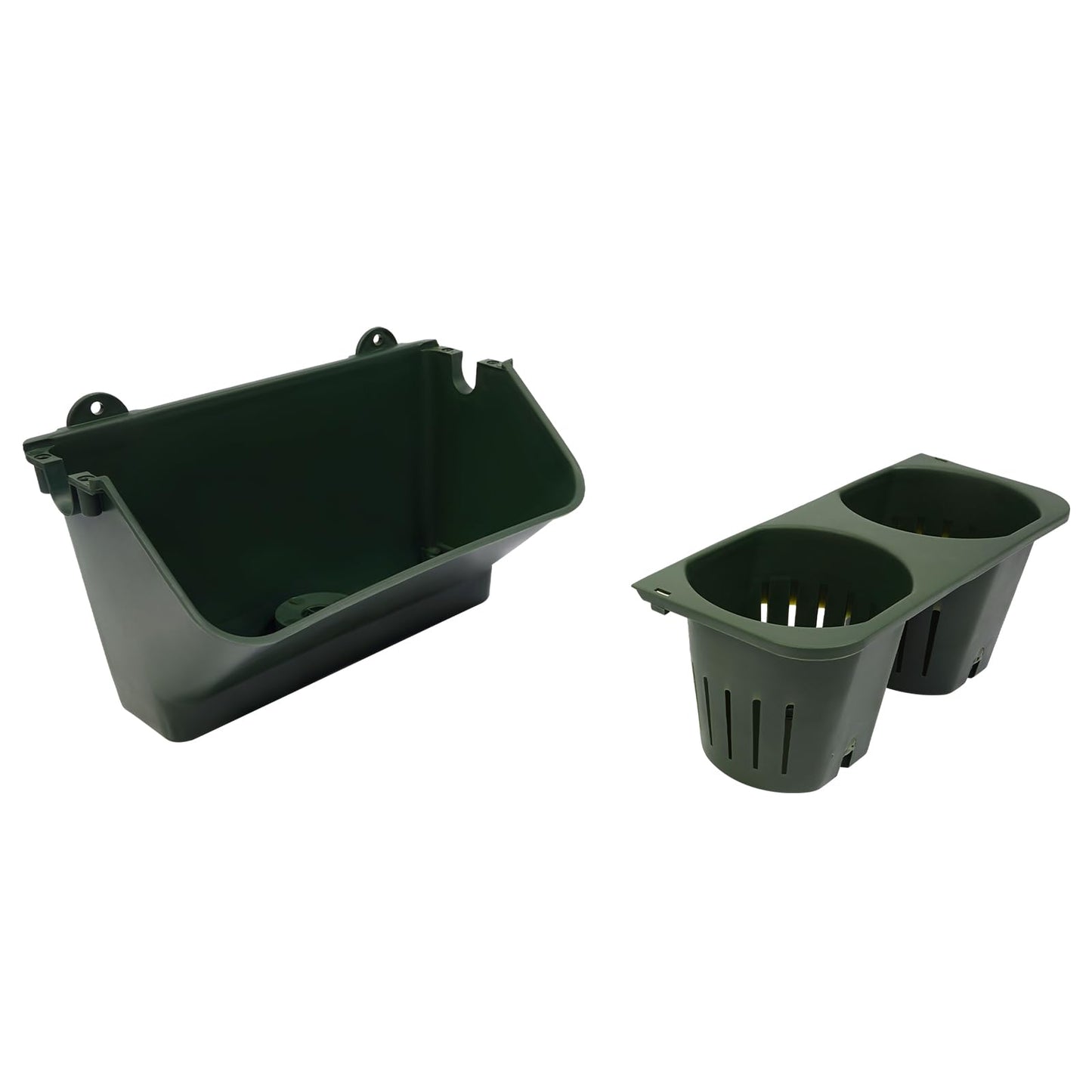 HOLMZCED 30 Pcs Wall Mounted Planter, Wall Flower Pot Holder Plastic Hanging Planter Vertical Wall Plant Container Green for Indoor Outdoor Plants
