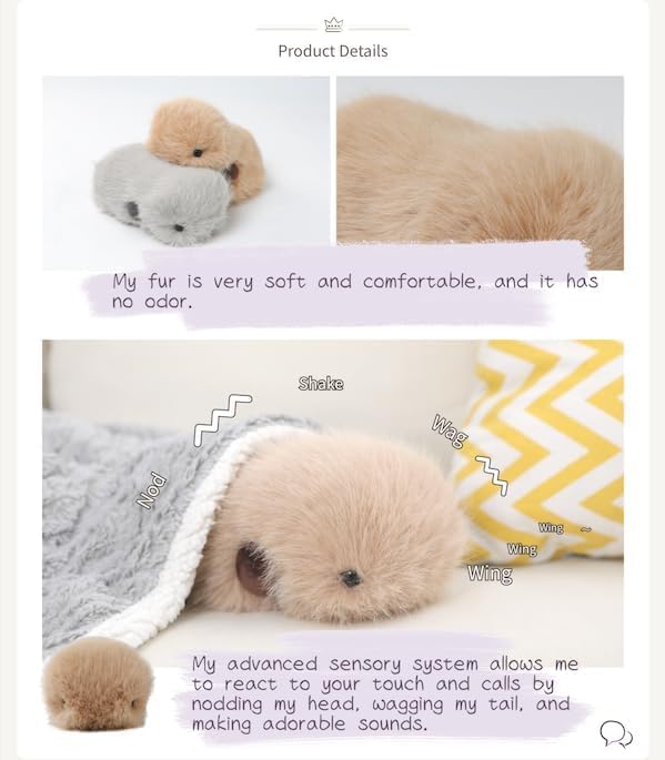 cupboo Interactive AI Plush Companion Pet– Privacy Safe Smart Adaptive Learning Emotional Support Robot Pets, Anxiety Relief Comfort| Ideal Toy Gift for All Occasion(Purple)