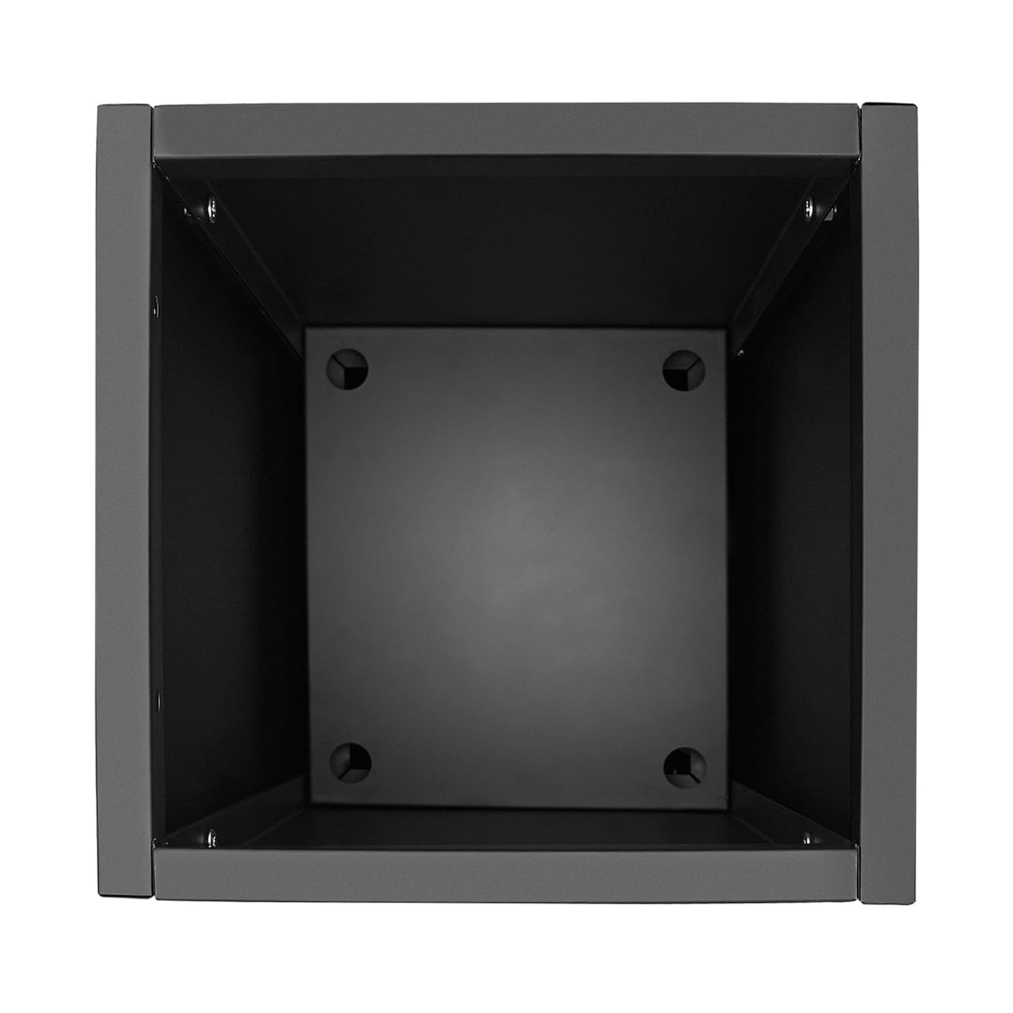 WUSILILU Tall Outdoor/Indoor Metal Planter Box with Drainage Hole, 14 * 14 * 30in Heavy Rectangular Large Flowerpot Stand for Garden, Halls, Patio, Pool Area, Balcony, Entrance, Front Porch (Black)