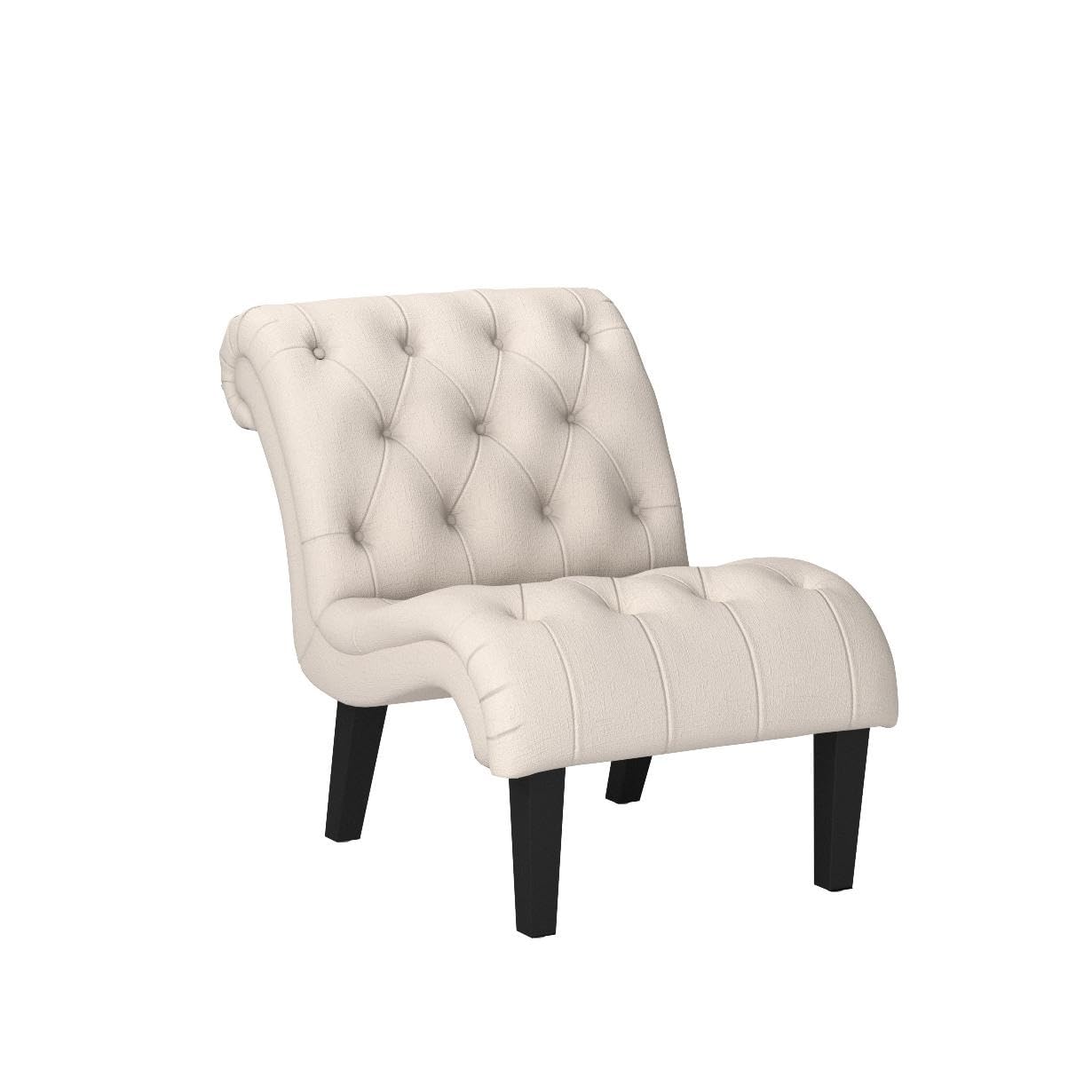 Yongqiang Accent Chair for Bedroom Living Room Chairs Tufted Upholstered Lounge Chair with Wood Legs Linen Fabric