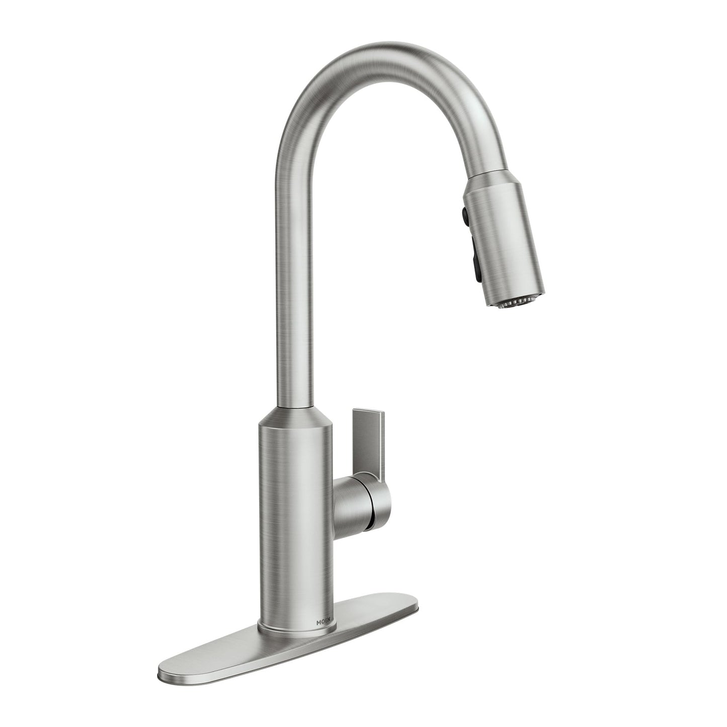 Moen Meena One Handle Kitchen Faucet with Pull Down Sprayer, High Arc Kitchen Sink Faucet Featuring Reflex System and Duralock Quick Connect, Spot Resist Stainless, 87270SRS