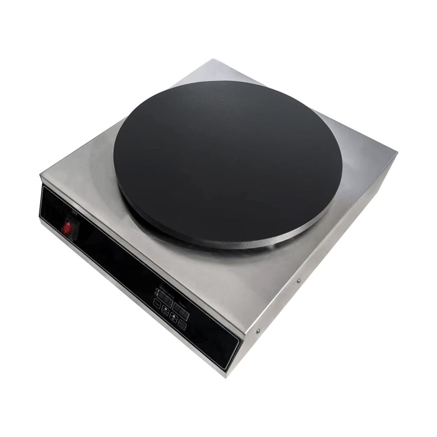 Commercial Electric Crepe Maker, 16" Non-Stick 2000W Crepe Machine Adjustable Temperature Control, Thickened Cast Iron Cooking Surface Pancakes Maker Griddle with Handle