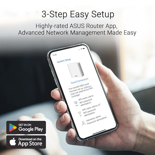 ASUS ZenWiFi BD5 Dual-Band WiFi 7 Mesh, 5000 Mbps, 6800 sq.ft (3pk), Dual 2.5G Ports, Security and Parental Controls Included, Smart Home Master SSIDs