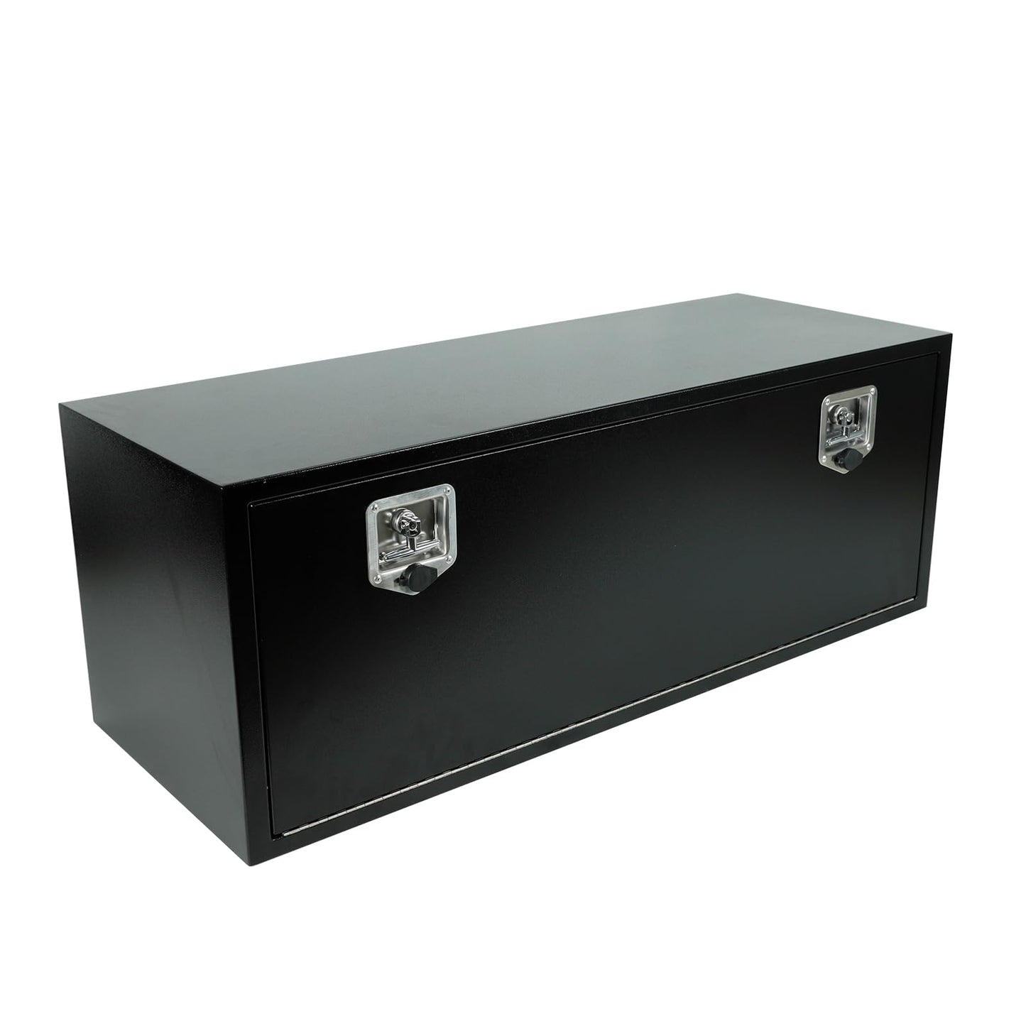 confote Black Steel Underbody Truck Tool Box with T-Handle Lock,Heavy Duty Truck Tool Box Truck Storage Organizer Tool Box Chest For Storage Smooth Surface,Waterproof-48"x 18"x 18" inch